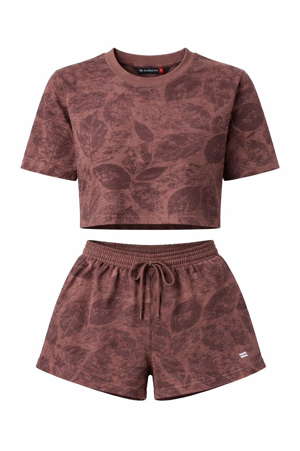 Leaf Print Lounge Shorts Set